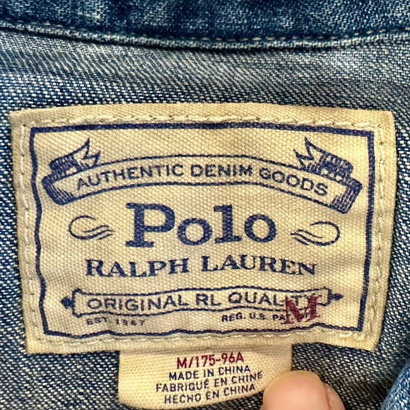 Vintage Polo Ralph Lauren Western Pearl Snap Denim Shirt Sz M - Picture 7 of 7